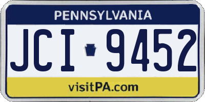PA license plate JCI9452