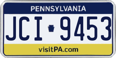 PA license plate JCI9453