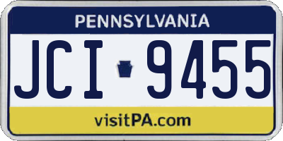 PA license plate JCI9455