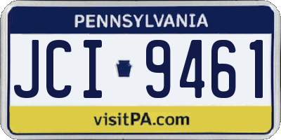 PA license plate JCI9461