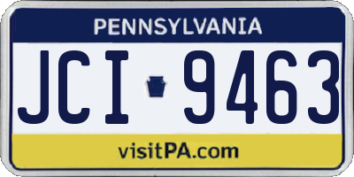 PA license plate JCI9463