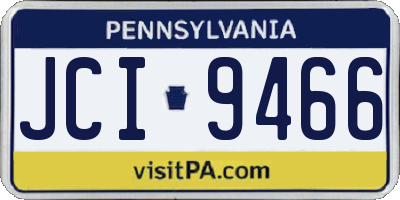 PA license plate JCI9466