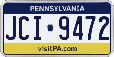 PA license plate JCI9472