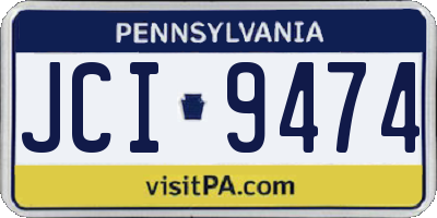 PA license plate JCI9474