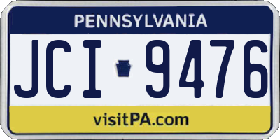 PA license plate JCI9476