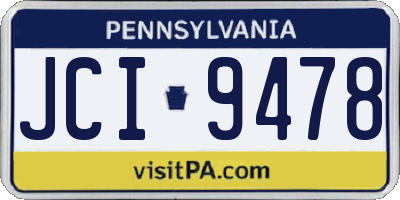 PA license plate JCI9478