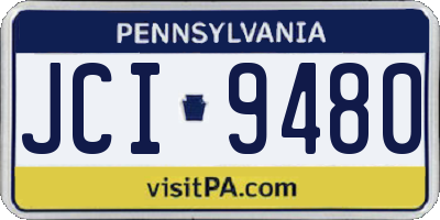 PA license plate JCI9480