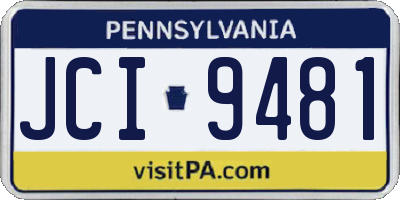PA license plate JCI9481