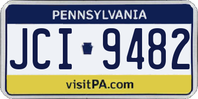 PA license plate JCI9482