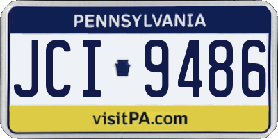 PA license plate JCI9486