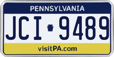 PA license plate JCI9489