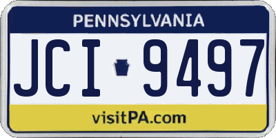 PA license plate JCI9497
