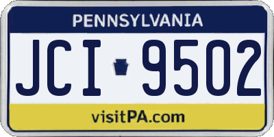 PA license plate JCI9502