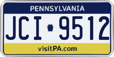 PA license plate JCI9512