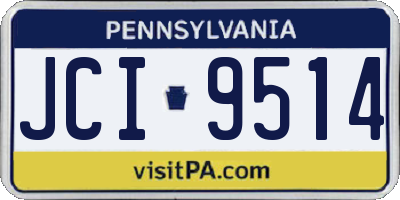 PA license plate JCI9514