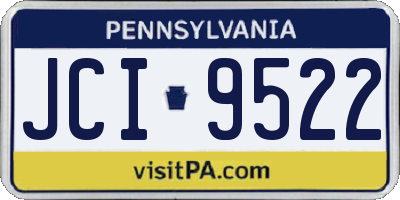 PA license plate JCI9522