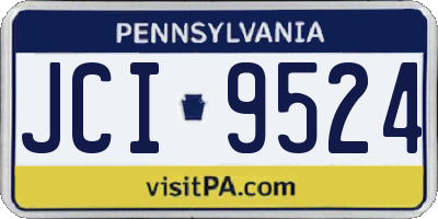 PA license plate JCI9524