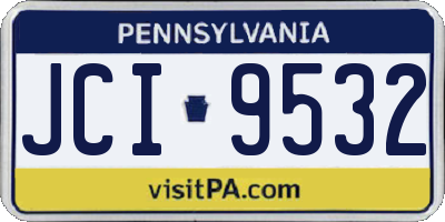 PA license plate JCI9532