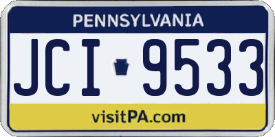PA license plate JCI9533