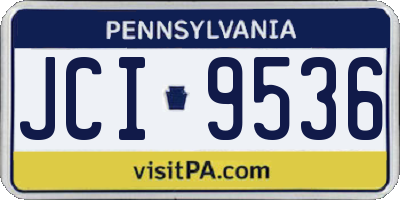 PA license plate JCI9536