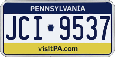 PA license plate JCI9537