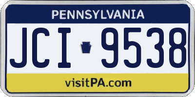 PA license plate JCI9538