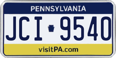 PA license plate JCI9540