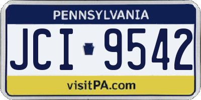 PA license plate JCI9542