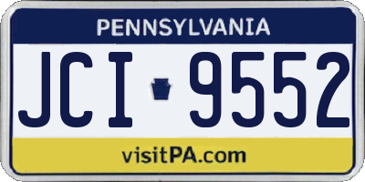 PA license plate JCI9552