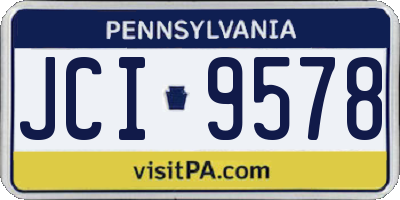 PA license plate JCI9578