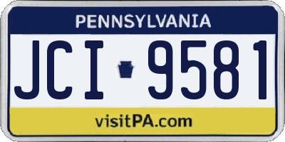 PA license plate JCI9581
