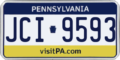 PA license plate JCI9593