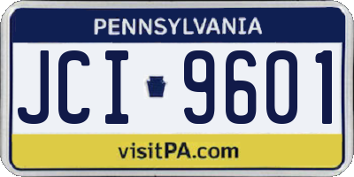 PA license plate JCI9601