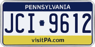 PA license plate JCI9612