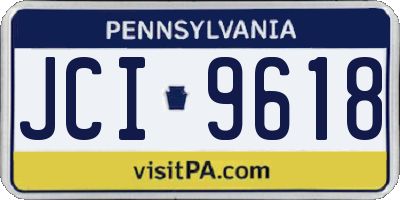 PA license plate JCI9618