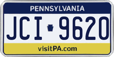 PA license plate JCI9620