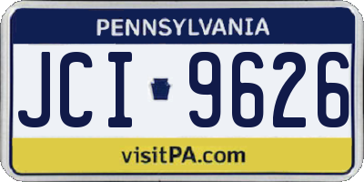 PA license plate JCI9626