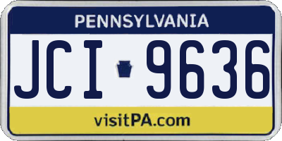 PA license plate JCI9636