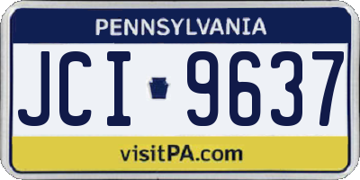 PA license plate JCI9637