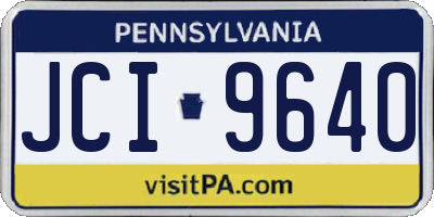 PA license plate JCI9640