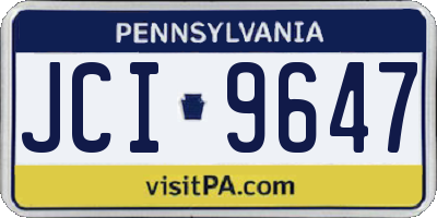 PA license plate JCI9647