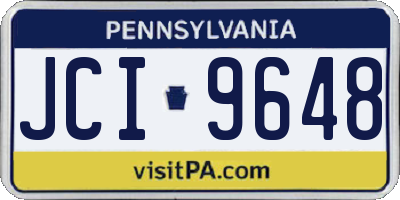 PA license plate JCI9648