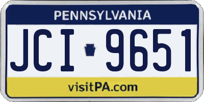 PA license plate JCI9651