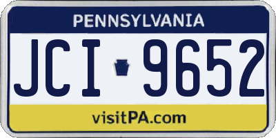 PA license plate JCI9652