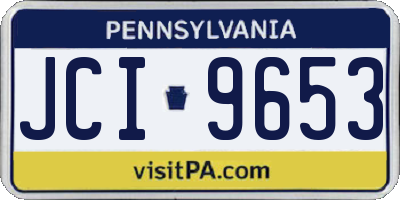 PA license plate JCI9653