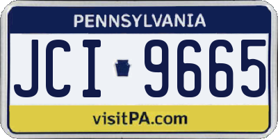 PA license plate JCI9665