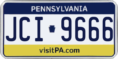 PA license plate JCI9666