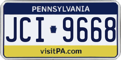 PA license plate JCI9668