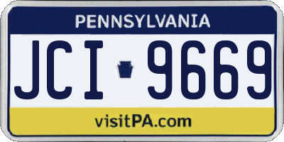 PA license plate JCI9669