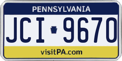 PA license plate JCI9670